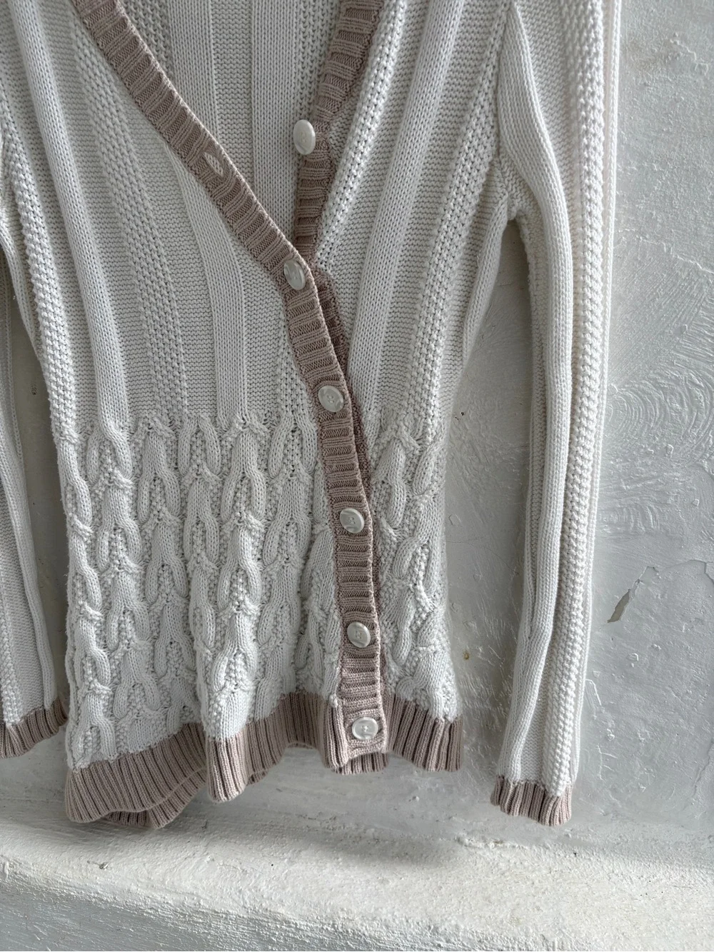 Y2K vintage knit corded cardigan